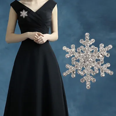 Crystal Studded Snowflake Brooch Pin Crystal Studded Snowflake Brooch Pin