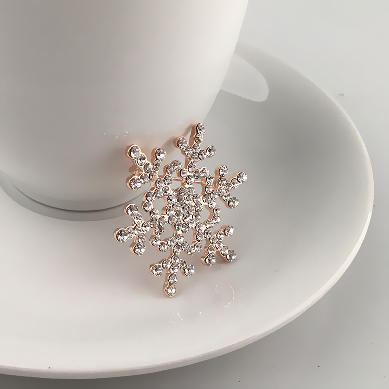 Crystal Studded Snowflake Brooch Pin Crystal Studded Snowflake Brooch Pin