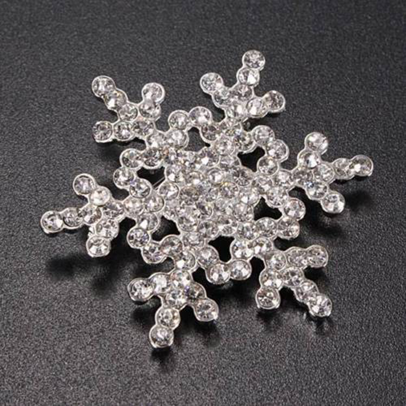 Crystal Studded Snowflake Brooch Pin Crystal Studded Snowflake Brooch Pin