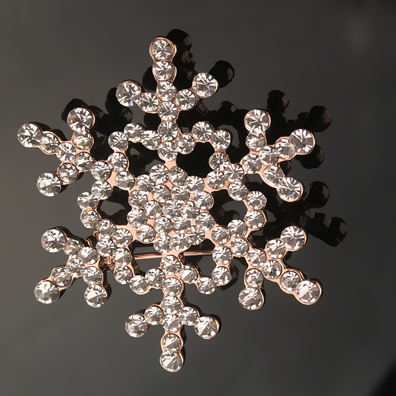 Crystal Studded Snowflake Brooch Pin Crystal Studded Snowflake Brooch Pin