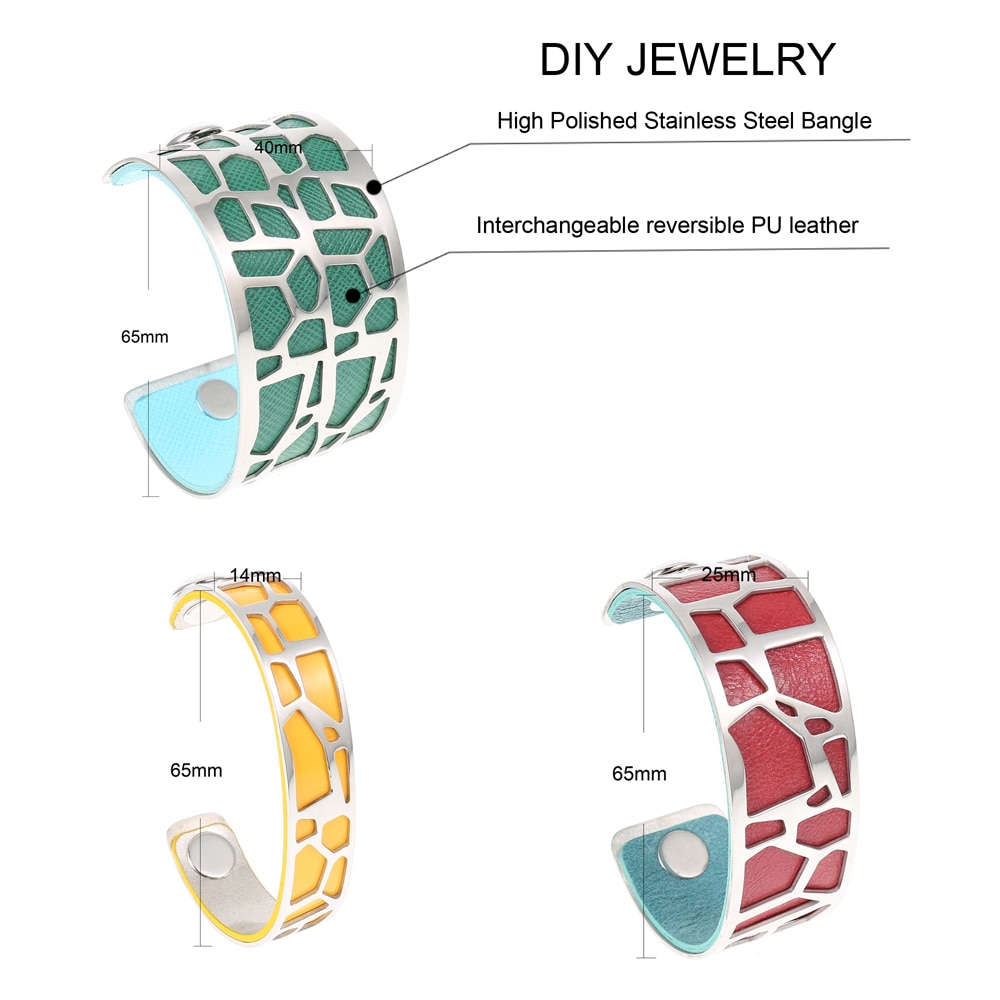 Cuff Bracelets Reversible Leather Bangles Cuff Bracelets Reversible Leather Bangles