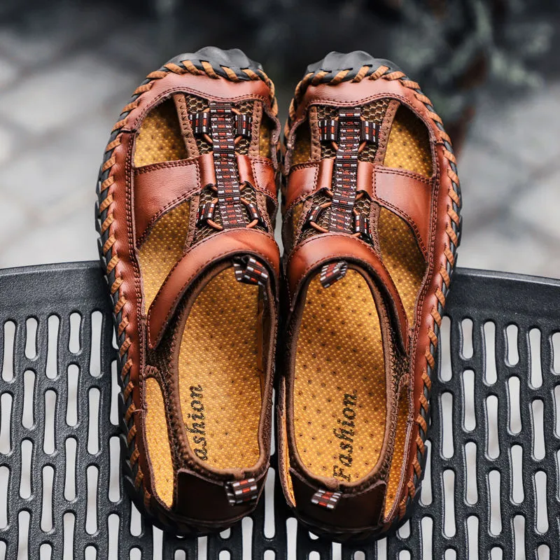 Cungel Men Sandals Genuine Leather Sandals Summer Casual Shoes Men's Roman Beach Sandals Sandalias De Hombre De Cuero Cungel Men Sandals Genuine Leather Sandals Summer Casual Shoes Men's Roman Beach Sandals Sandalias De Hombre De Cuero