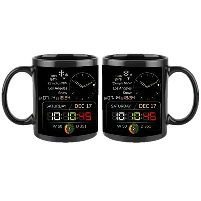 Cup Black Creative Time Large Capacity Coffee Cup Light Luxury Premium Sensing Cup with Handle Cup Black Creative Time Large Capacity Coffee Cup Light Luxury Premium Sensing Cup with Handle