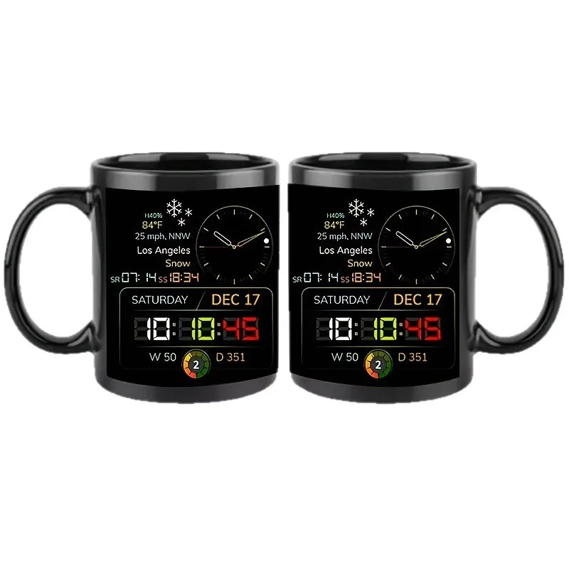 Cup Black Creative Time Large Capacity Coffee Cup Light Luxury Premium Sensing Cup with Handle Cup Black Creative Time Large Capacity Coffee Cup Light Luxury Premium Sensing Cup with Handle