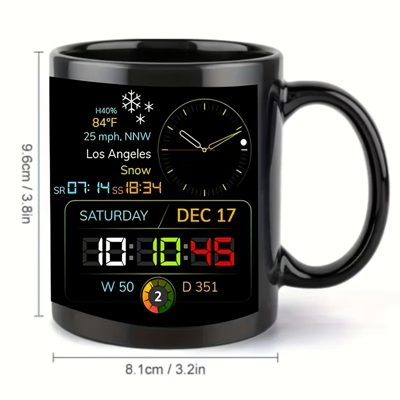 Cup Black Creative Time Large Capacity Coffee Cup Light Luxury Premium Sensing Cup with Handle Cup Black Creative Time Large Capacity Coffee Cup Light Luxury Premium Sensing Cup with Handle
