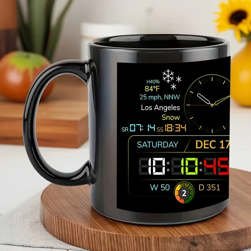 Cup Black Creative Time Large Capacity Coffee Cup Light Luxury Premium Sensing Cup with Handle Cup Black Creative Time Large Capacity Coffee Cup Light Luxury Premium Sensing Cup with Handle