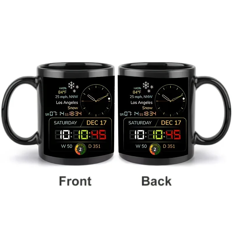 Cup Black Creative Time Large Capacity Coffee Cup Light Luxury Premium Sensing Cup with Handle Cup Black Creative Time Large Capacity Coffee Cup Light Luxury Premium Sensing Cup with Handle