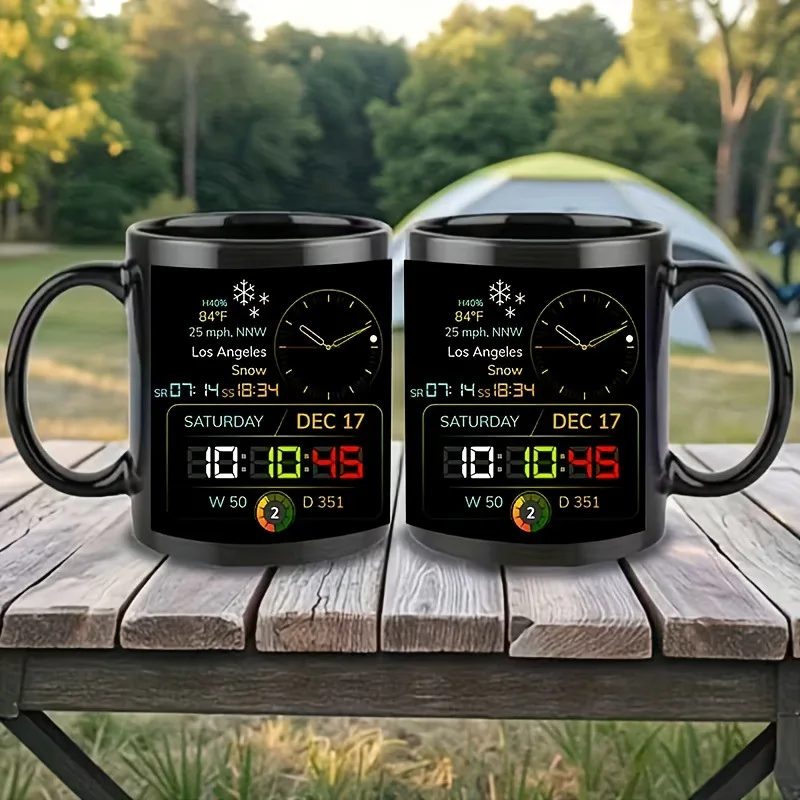Cup Black Creative Time Large Capacity Coffee Cup Light Luxury Premium Sensing Cup with Handle Cup Black Creative Time Large Capacity Coffee Cup Light Luxury Premium Sensing Cup with Handle