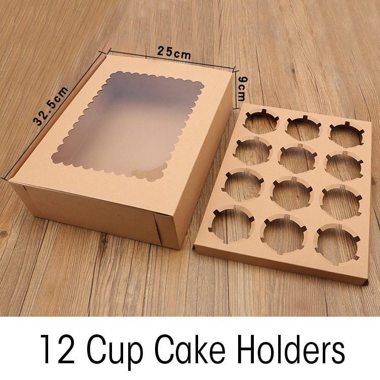 Cupcake Boxes 5pcs Kraft Storage Cupcake Boxes 5pcs Kraft Storage