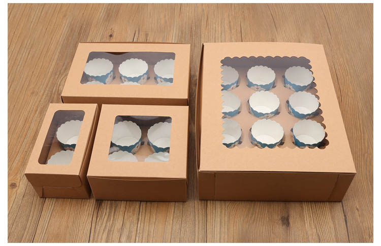 Cupcake Boxes 5pcs Kraft Storage Cupcake Boxes 5pcs Kraft Storage