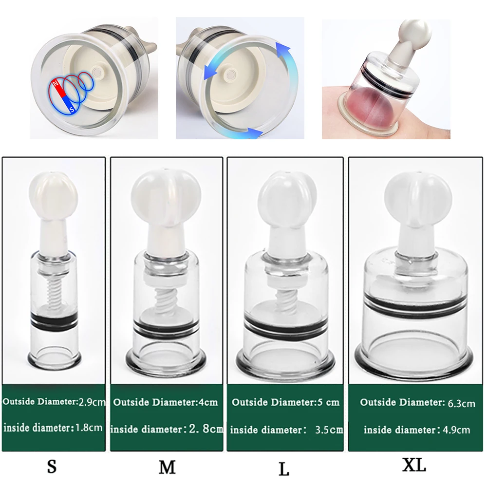 Cupping Device Vacuum Cupping Set Suction Cups Massage Physiotherapy Jars Manual Rotating Cupping Anti Cellulite