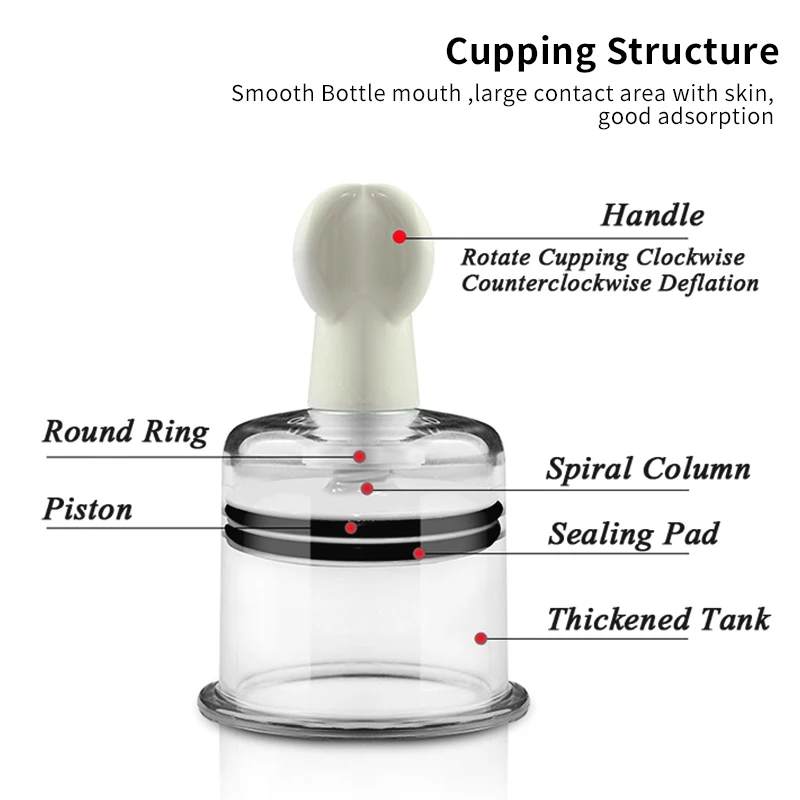 Cupping Device Vacuum Cupping Set Suction Cups Massage Physiotherapy Jars Manual Rotating Cupping Anti Cellulite