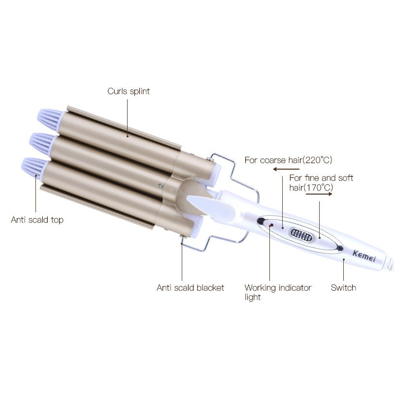 Curling Wand Triple Barrel Hair Curler Curling Wand Triple Barrel Hair Curler