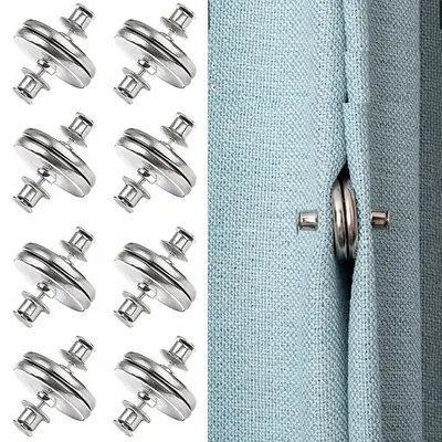 Curtain Magnetic Button Detachable Curtain Fix Fastener Clip Prevent Light Adjustment Window Screen Close Magnet Buckle