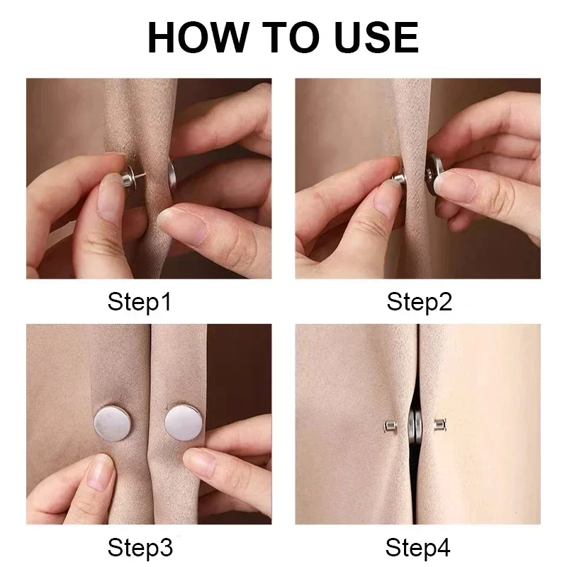 Curtain Magnetic Button Detachable Curtain Fix Fastener Clip Prevent Light Adjustment Window Screen Close Magnet Buckle