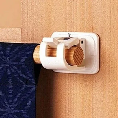 Curtain Rod Holders Adhesive Wall Clip (2Pcs)