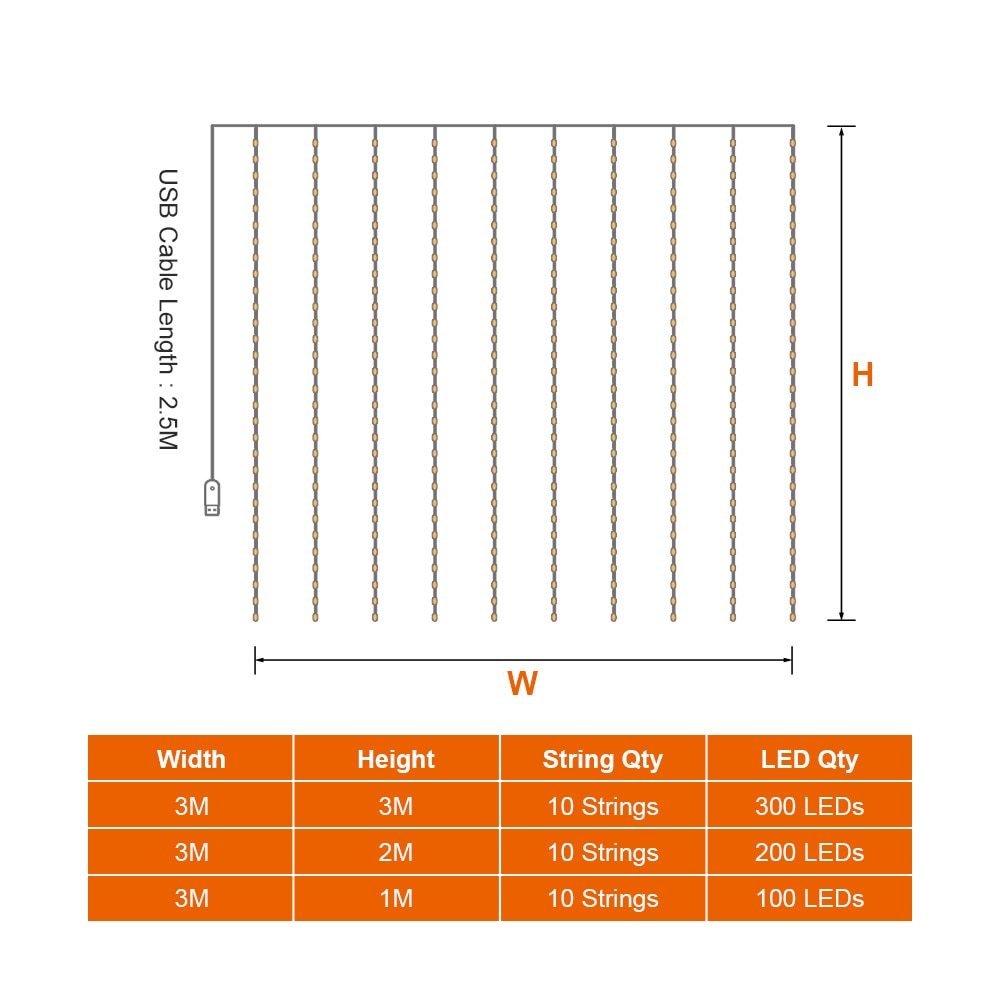 Curtain String Lights USB Remote Control Curtain String Lights USB Remote Control