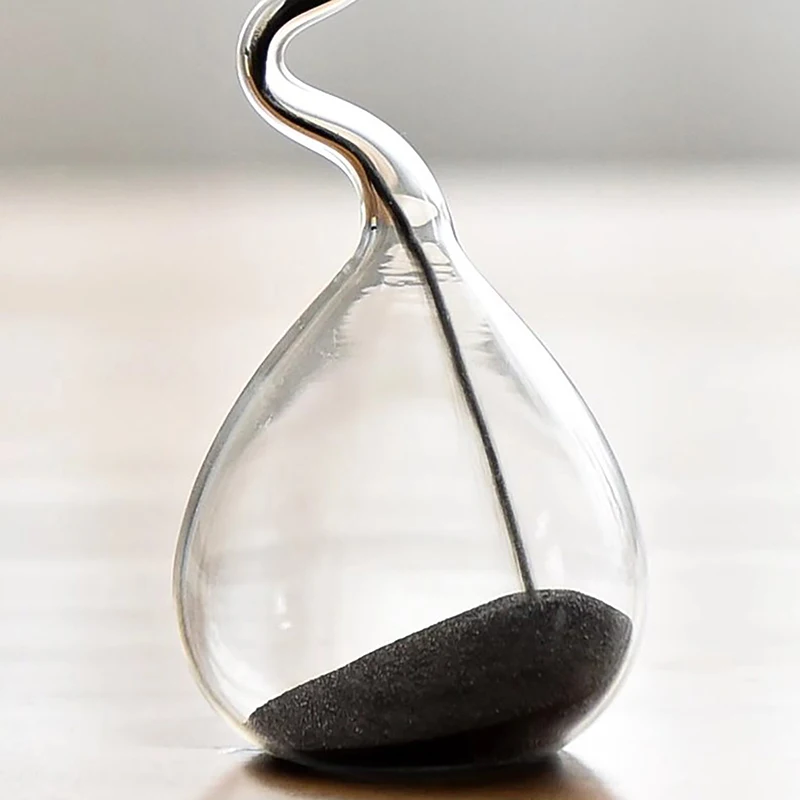 Curve Design Black Hourglass Modern Style Home Decor Accessories Glass Craft Simple Interior Table Ornament Aesthetic Curve Design Black Hourglass Modern Style Home Decor Accessories Glass Craft Simple Interior Table Ornament Aesthetic