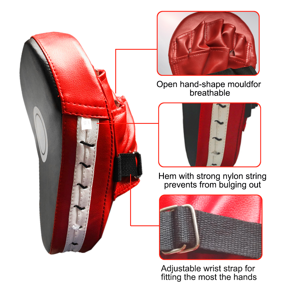 Curved Boxing Muay Thai Hand Target Sanda Training Thickened Earthquake-resistant Curved Baffle PU Leather 5-finger