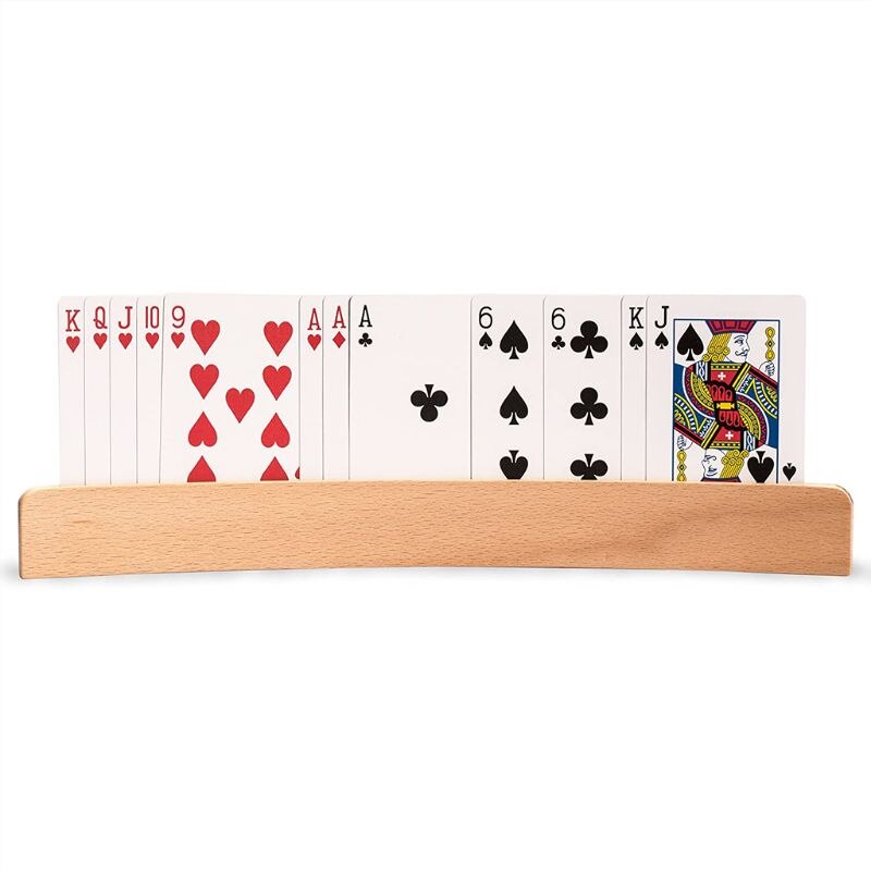 Curved Wooden Playing Card Holder Curved Wooden Playing Card Holder