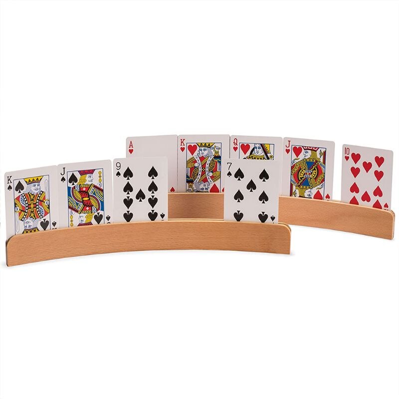 Curved Wooden Playing Card Holder Curved Wooden Playing Card Holder