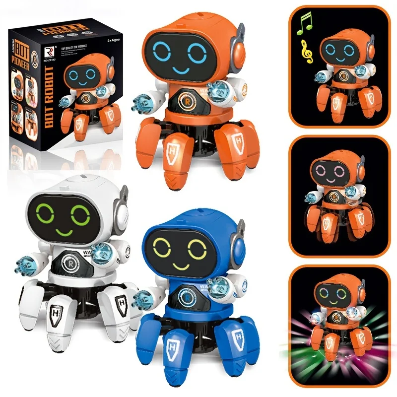 Cute 6-Claw LED Light Musical Dancing Robot: An Educational and Interactive Toy for Kids Cute 6-Claw LED Light Musical Dancing Robot: An Educational and Interactive Toy for Kids
