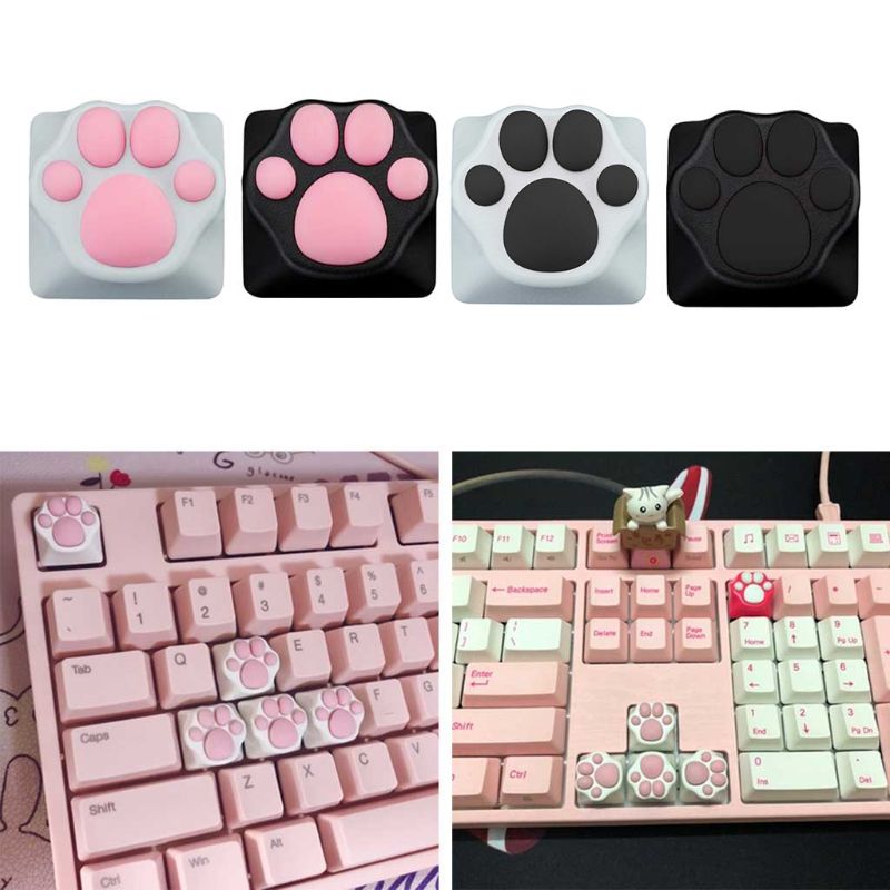 Cute ABS Silicone Cat Paw Keycap