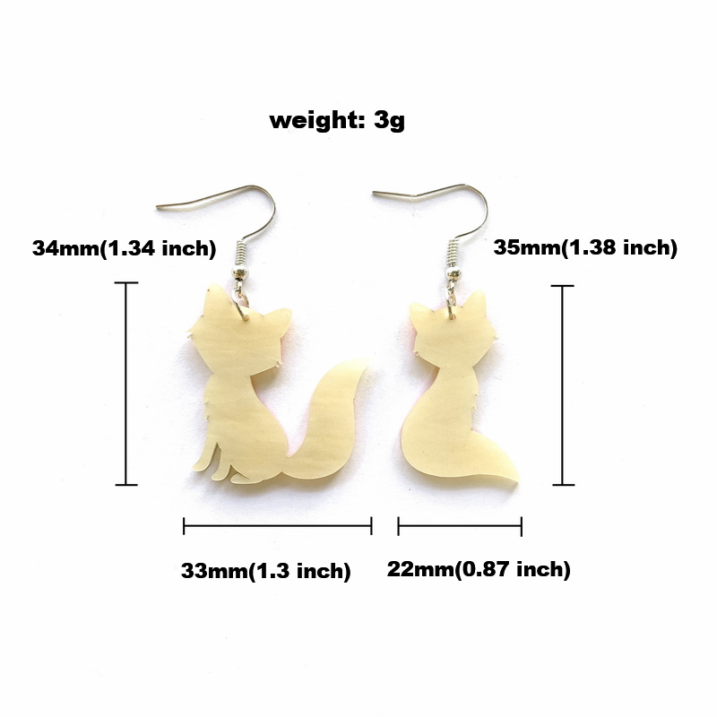 Cute Acrylic Mismatch Fox Earrings