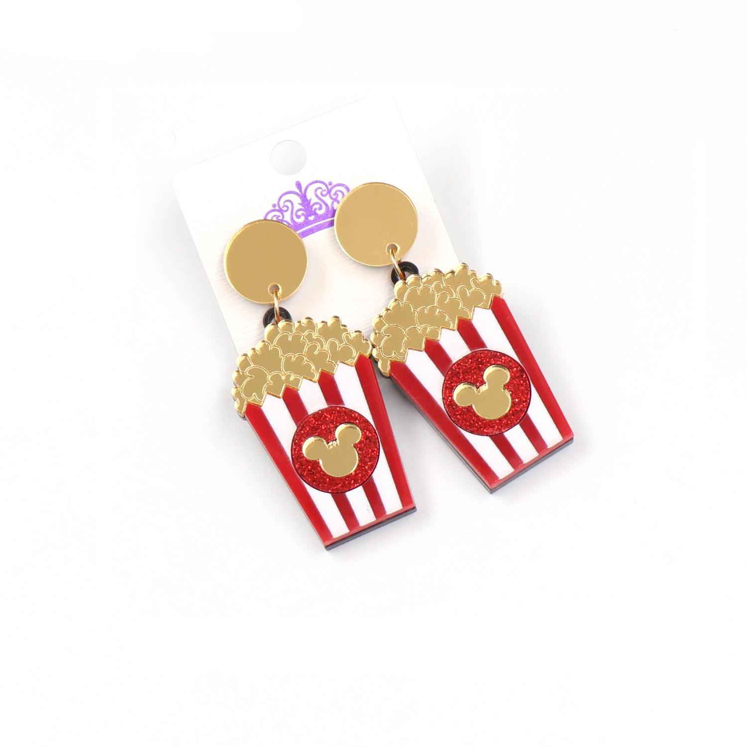 Cute Acrylic Stud Popcorn Earrings