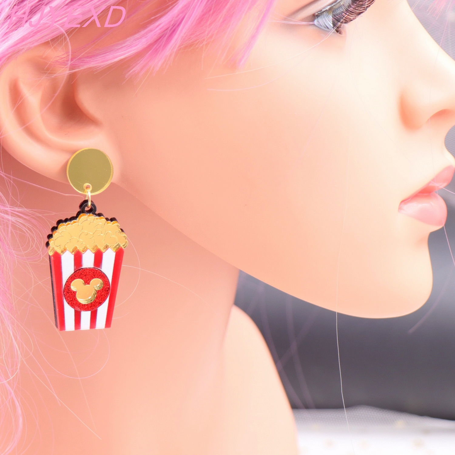 Cute Acrylic Stud Popcorn Earrings Cute Acrylic Stud Popcorn Earrings