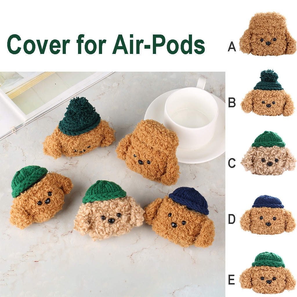 Cute Airpod Case Cover Knitted Dog Plush Cute Airpod Case Cover Knitted Dog Plush