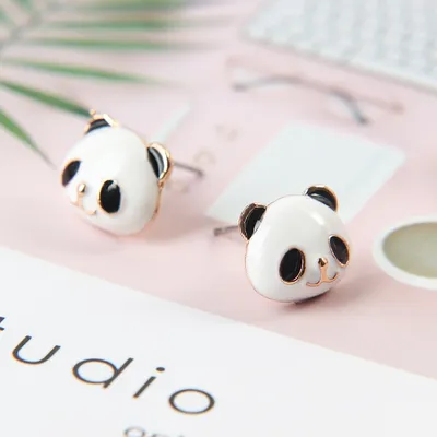 Cute Animal Shape Stud Panda Earrings Cute Animal Shape Stud Panda Earrings