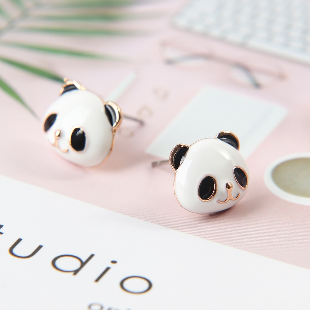 Cute Animal Shape Stud Panda Earrings