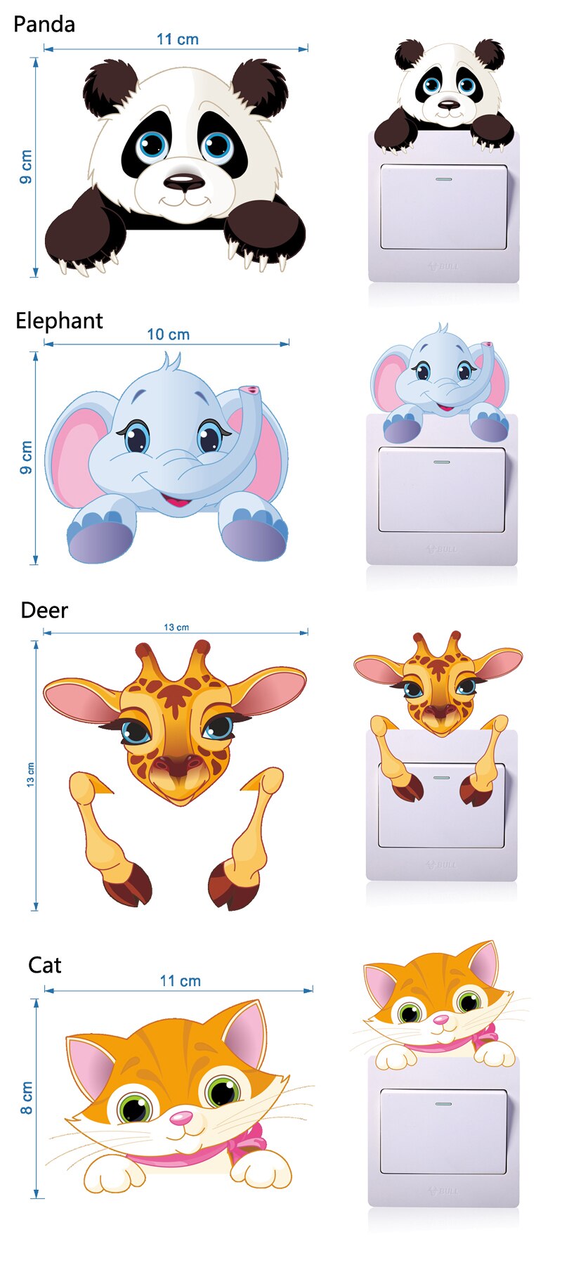 Cute Animal Sticker for Light Switch
