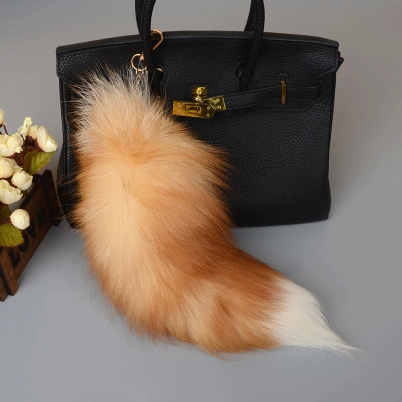 Cute Animal Tail Keychain Personalized Fur Pendant Key Chain Bags Charm Keys Holder Keyring Gift for Women Girl