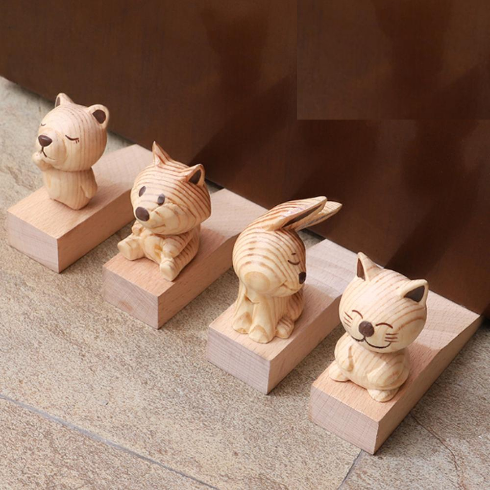 Cute Animal Wooden Door Stopper