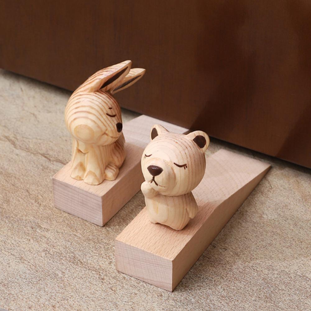 Cute Animal Wooden Door Stopper