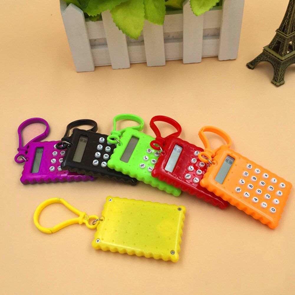 Cute Biscuit Mini Calculator Keychain
