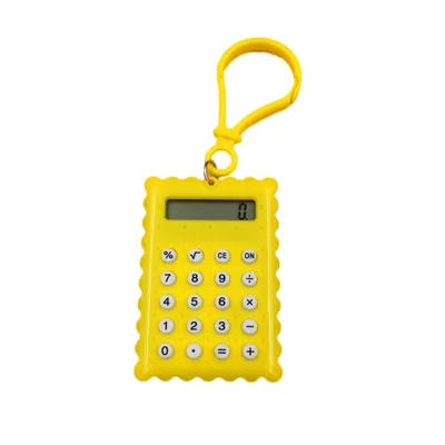 Cute Biscuit Mini Calculator Keychain