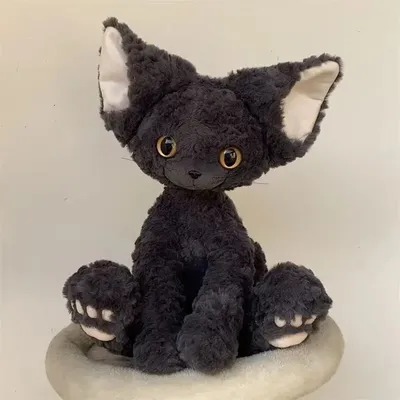 Cute Black Cat Plush Toy Throw Pillow Khaki Curly KUKI Black Cat Long Hair Doll Stuffed Animals Festive Gifts For Kids Cute Black Cat Plush Toy Throw Pillow Khaki Curly KUKI Black Cat Long Hair Doll Stuffed Animals Festive Gifts For Kids