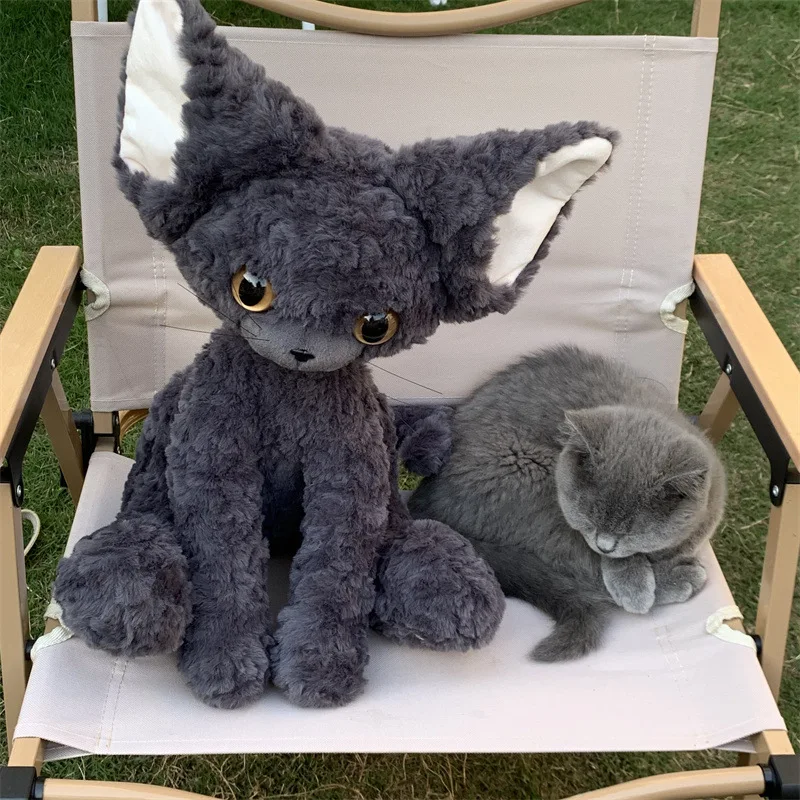 Cute Black Cat Plush Toy Throw Pillow Khaki Curly KUKI Black Cat Long Hair Doll Stuffed Animals Festive Gifts For Kids Cute Black Cat Plush Toy Throw Pillow Khaki Curly KUKI Black Cat Long Hair Doll Stuffed Animals Festive Gifts For Kids