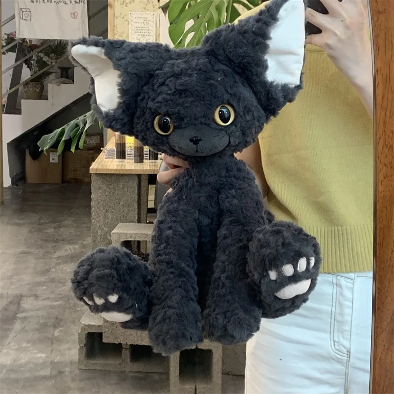 Cute Black Cat Plush Toy Throw Pillow Khaki Curly KUKI Black Cat Long Hair Doll Stuffed Animals Festive Gifts For Kids Cute Black Cat Plush Toy Throw Pillow Khaki Curly KUKI Black Cat Long Hair Doll Stuffed Animals Festive Gifts For Kids