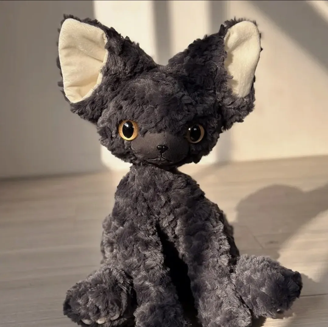 Cute Black Cat Plush Toy Throw Pillow Khaki Curly KUKI Black Cat Long Hair Doll Stuffed Animals Festive Gifts For Kids Cute Black Cat Plush Toy Throw Pillow Khaki Curly KUKI Black Cat Long Hair Doll Stuffed Animals Festive Gifts For Kids