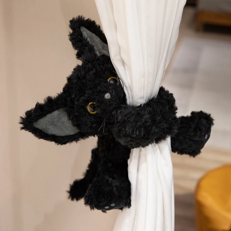 Cute Black Cat Plush Toy Throw Pillow Khaki Curly KUKI Black Cat Long Hair Doll Stuffed Animals Festive Gifts For Kids Cute Black Cat Plush Toy Throw Pillow Khaki Curly KUKI Black Cat Long Hair Doll Stuffed Animals Festive Gifts For Kids