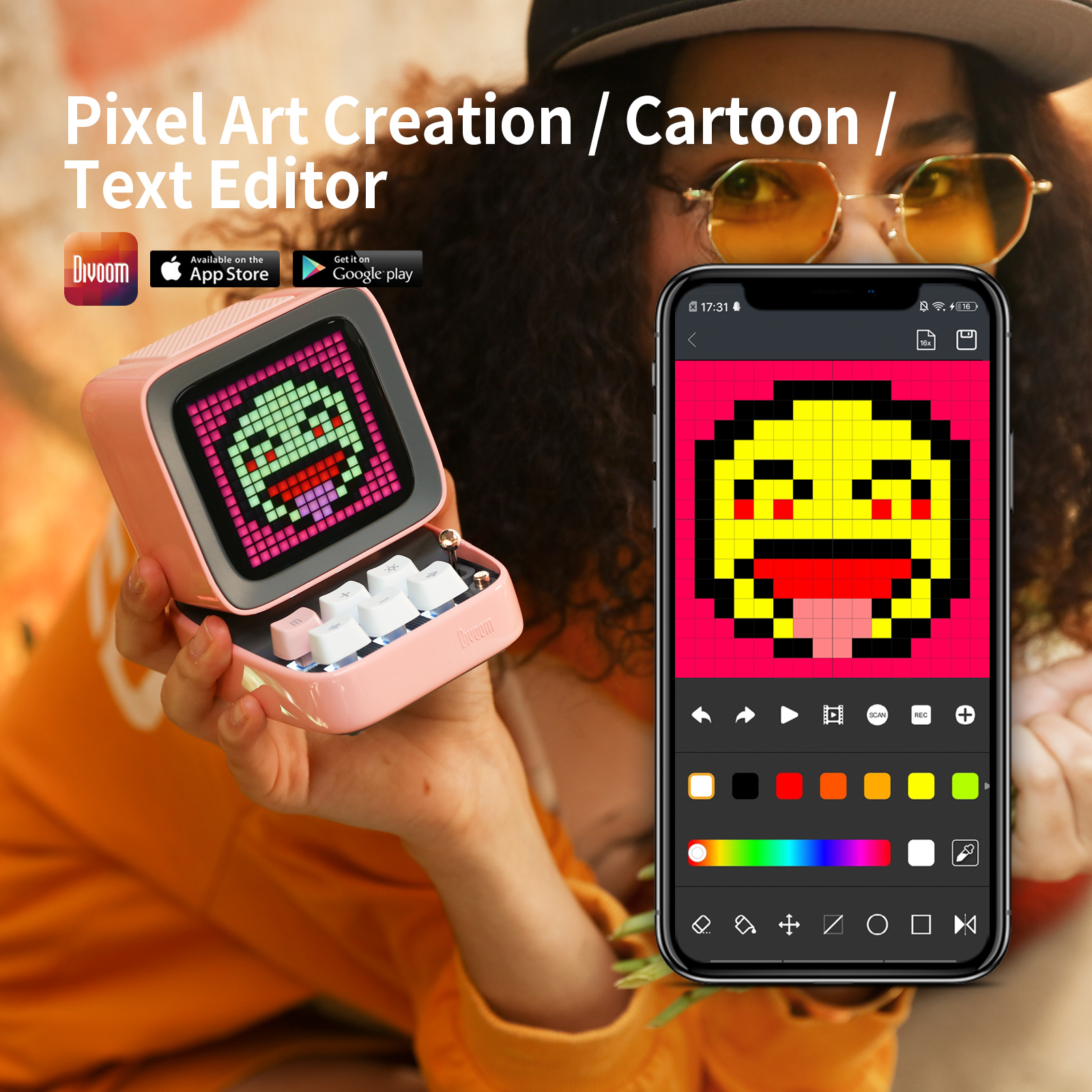 Cute Bluetooth Retro Pixel Art Speaker