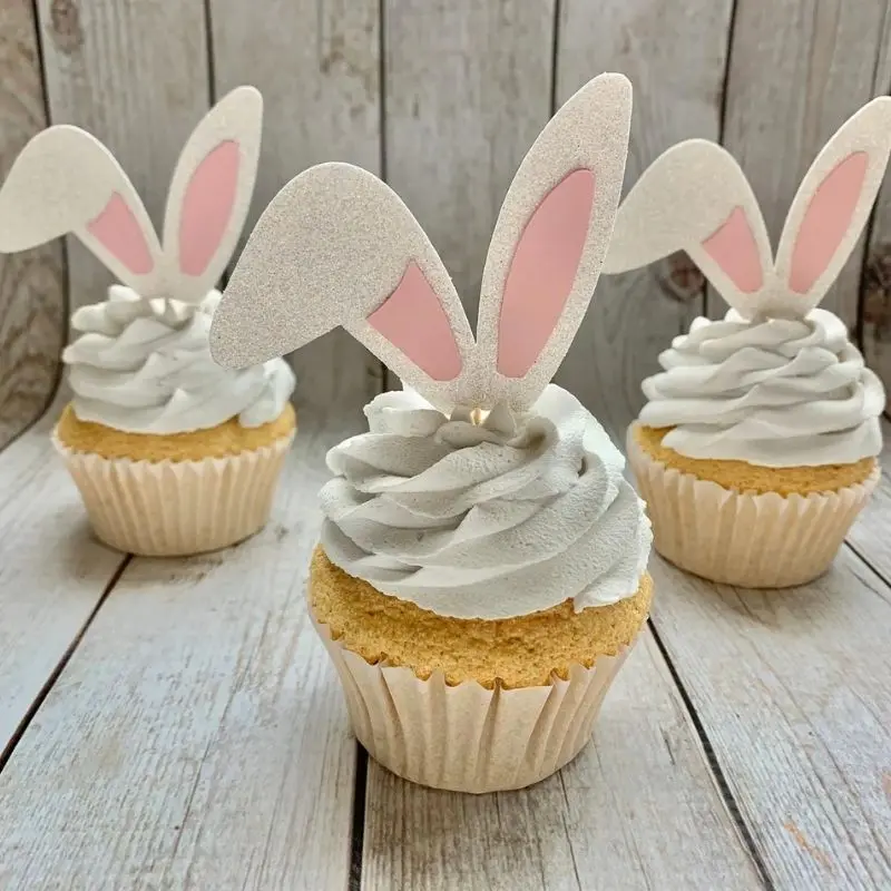 Cute Bunny Ears Cake Toppers (12/24Pcs) Cute Bunny Ears Cake Toppers (12/24Pcs)