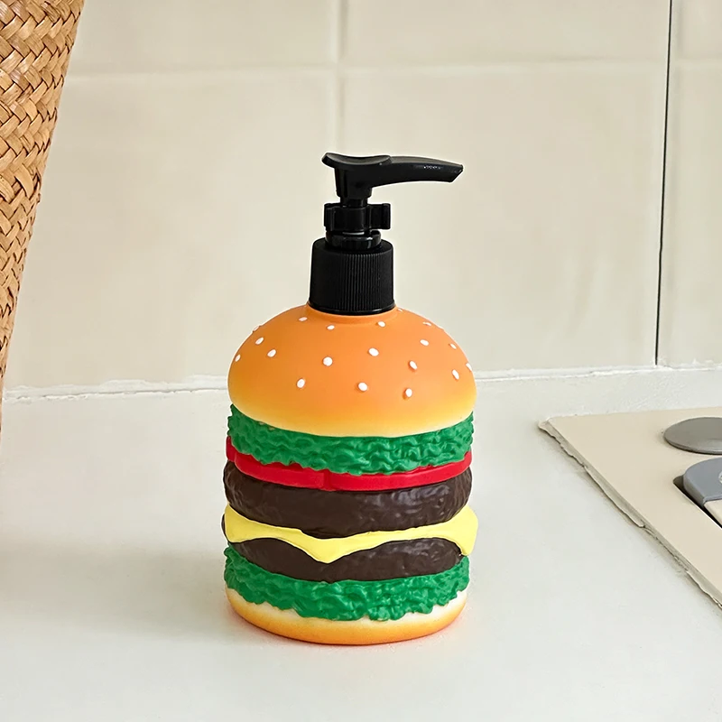 Cute Burger Squeezing Soap Dispenser Makeup Water Bottle Suitable for Home Countertop Bathroom Home Decoration Cute Burger Squeezing Soap Dispenser Makeup Water Bottle Suitable for Home Countertop Bathroom Home Decoration