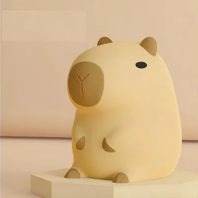 Cute Cartoon Capybara Silicone Night Light USB Rechargeable Timing Dimming Sleep Night Lamp for Children's Room Decor