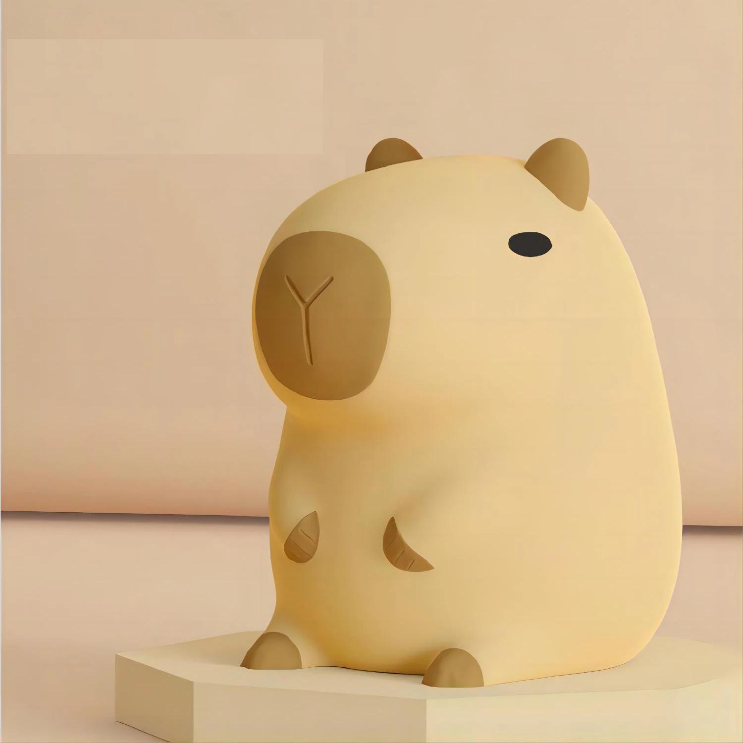 Cute Cartoon Capybara Silicone Night Light USB Rechargeable Timing Dimming Sleep Night Lamp for Children's Room Decor