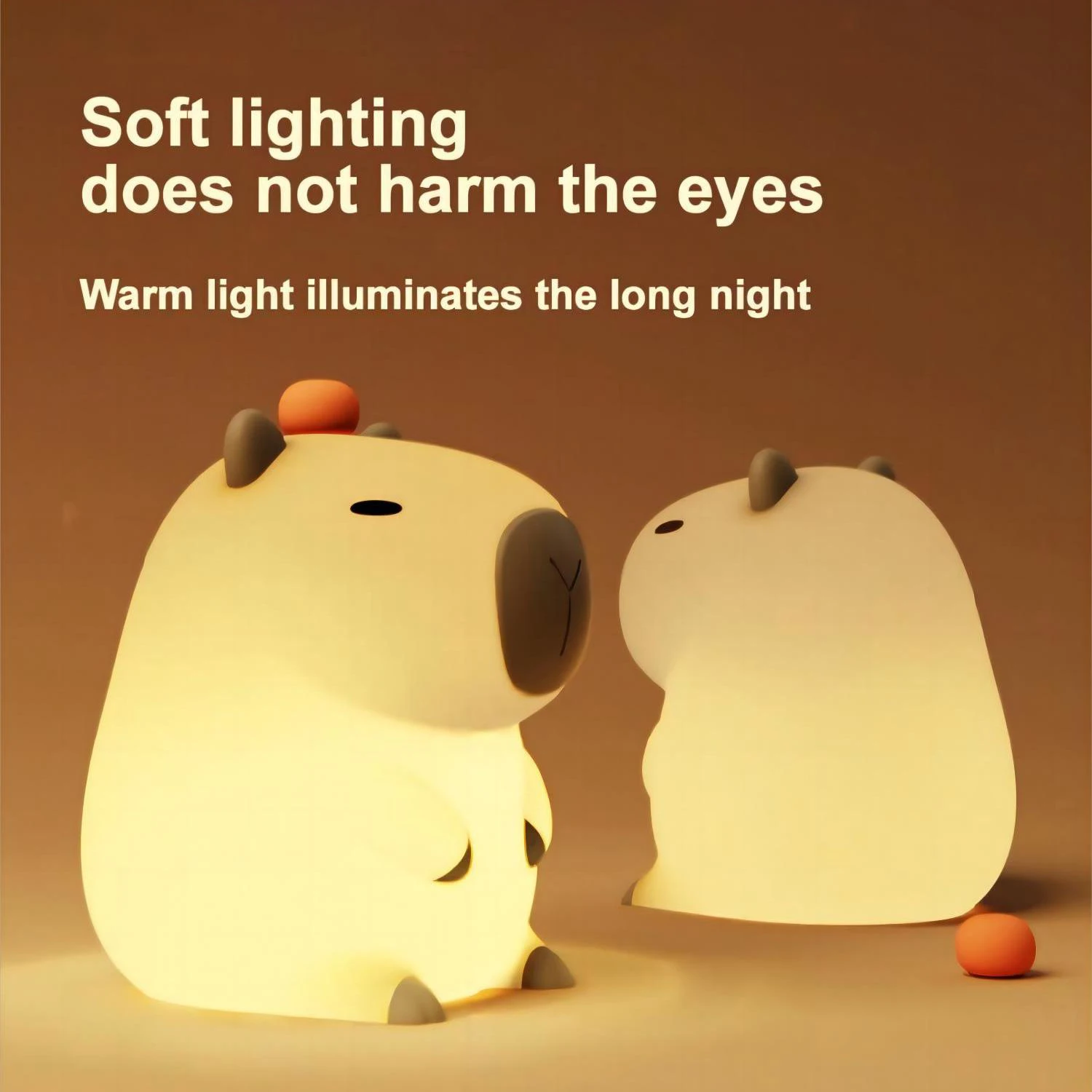 Cute Cartoon Capybara Silicone Night Light USB Rechargeable Timing Dimming Sleep Night Lamp for Children's Room Decor Cute Cartoon Capybara Silicone Night Light USB Rechargeable Timing Dimming Sleep Night Lamp for Children's Room Decor